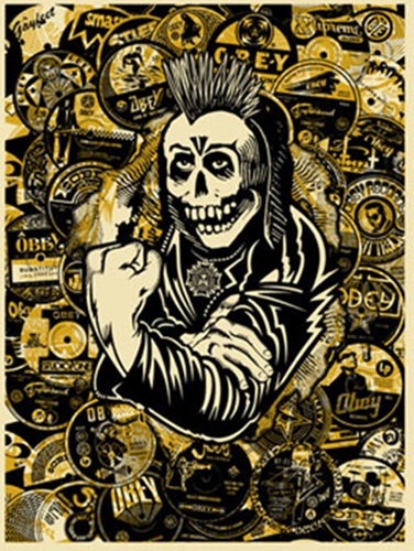 Psycho Posse (Gold) by Shepard Fairey