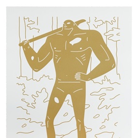 Man In The Forest (Gold & White) by Cleon Peterson