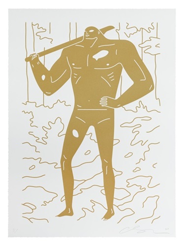 Man In The Forest (Gold & White) by Cleon Peterson