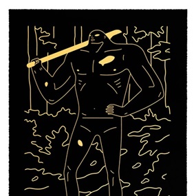 Man In The Forest (Black & Gold) by Cleon Peterson