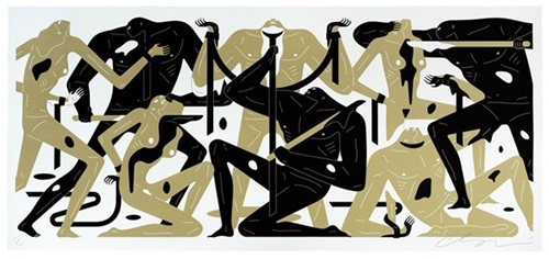Stare Into The Sun (White And Gold) by Cleon Peterson