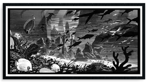 The Sunken City Of Atlantis (Black) by Nicolas Delort