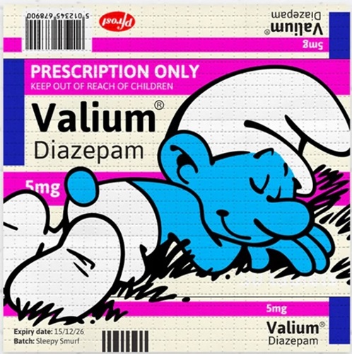 Sleepy Smurf (Timed Blotter Edition) by Ben Frost