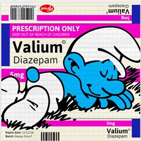 Sleepy Smurf (Timed Blotter Edition) by Ben Frost