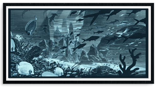 The Sunken City Of Atlantis (Blue) by Nicolas Delort