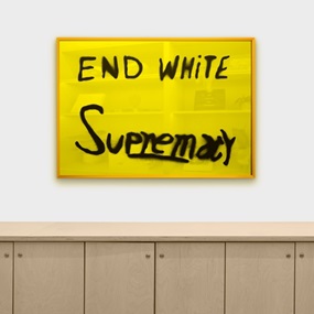 End White Supremacy (MIrrored Yellow) by Sam Durant