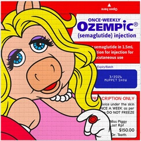 Miss Piggy On Ozempic (Timed Blotter Edition) by Ben Frost