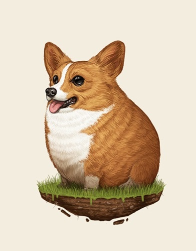 Fat Friends - Corgi  by Mike Mitchell