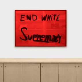 End White Supremacy (Mirrored Red) by Sam Durant