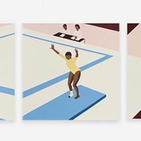 Landing Triptych (Gold Hand-Finished) by Thenjiwe Niki Nkosi