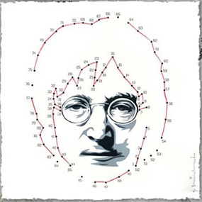 Connecting Lennon (Red) by Mr Brainwash