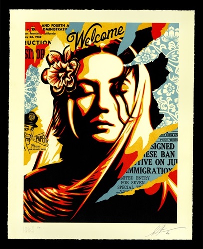 Welcome Visitors Letterpress  by Shepard Fairey