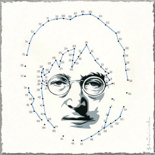 Connecting Lennon (Blue) by Mr Brainwash