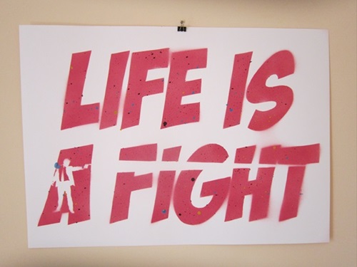 Life Is A Fight (Pink) by Noa Prints