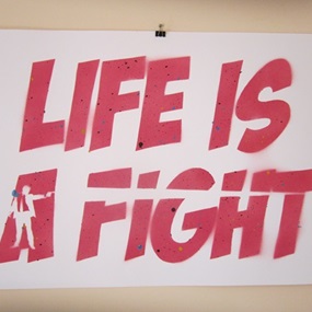 Life Is A Fight (Pink) by Noa Prints