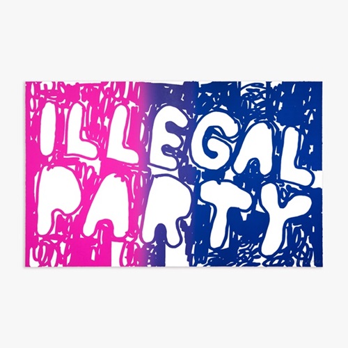 Illegal Party (Pink & Blue) by Stefan Marx