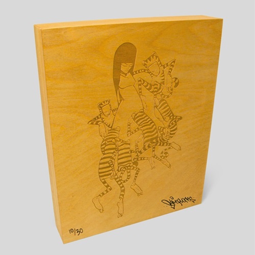 Tiger Kids (Wood Panel) by Sam Flores